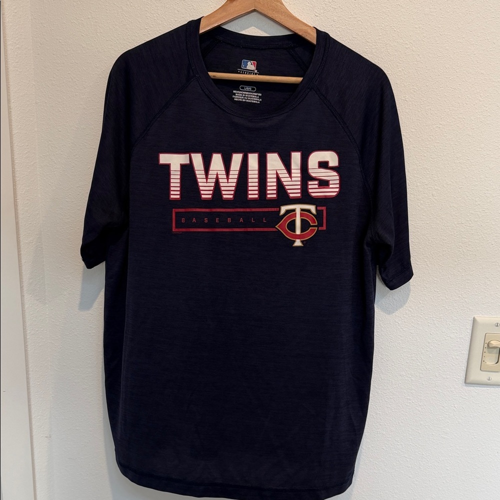 Genuine Merchandise Navy Short Sleeve Twins Baseball Tee with Red & White Logo